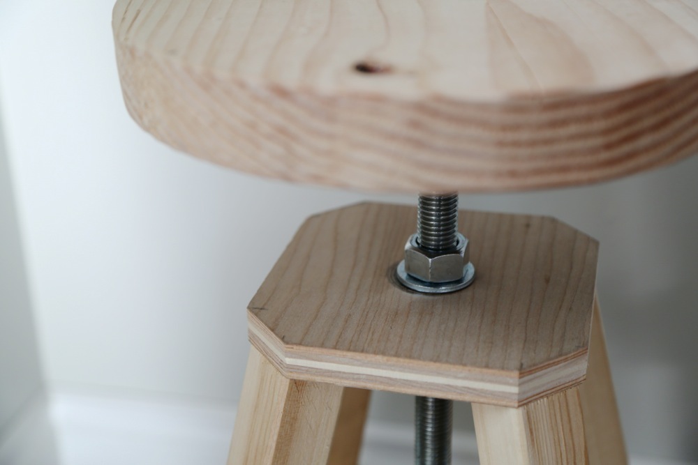 Ana White Adjustable Height Wood and Metal Stool DIY Projects